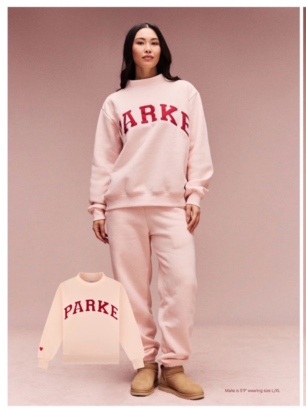 PARKE 💕 SOLD OUT! Valentine's Varsity Mockneck Peony + Crimson